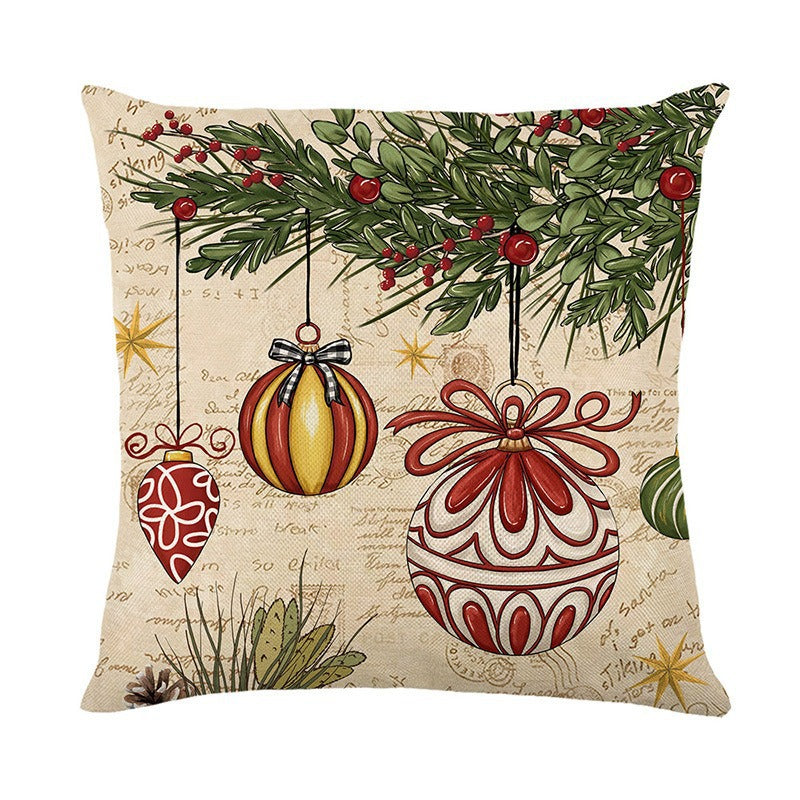 Wholesale Christmas Pillowcase Snowman Decoration Sofa Cushion Cover Linen Pillowcase